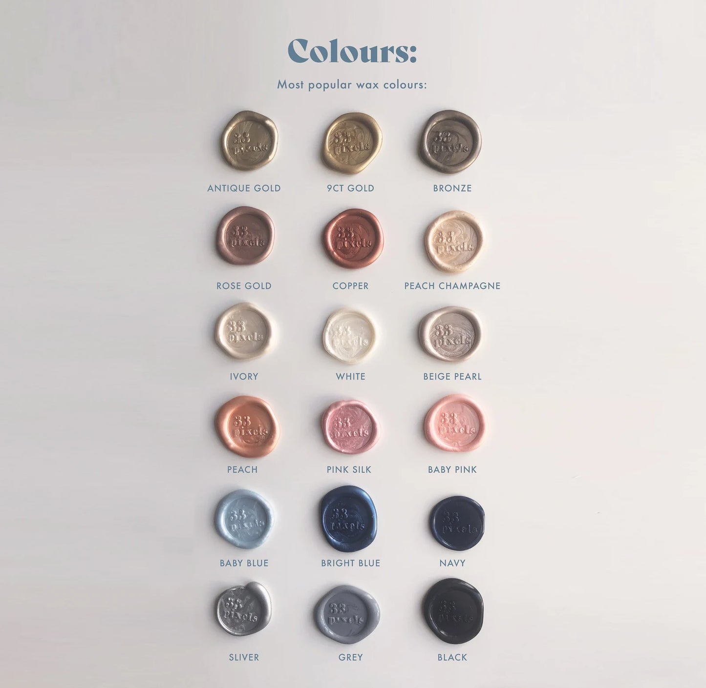 Modern Style Font Wax Stamp & Seals